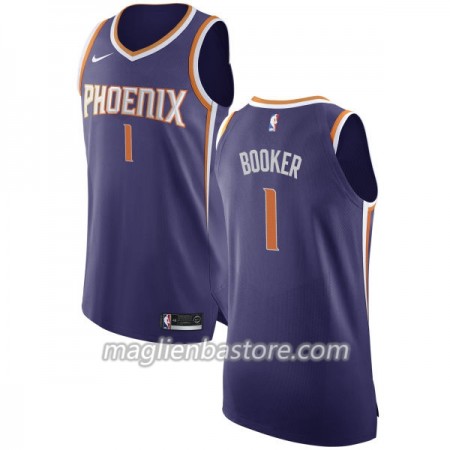 Maglia NBA Phoenix Suns Devin Booker 1 Nike 2017-18 Viola Swingman - Uomo